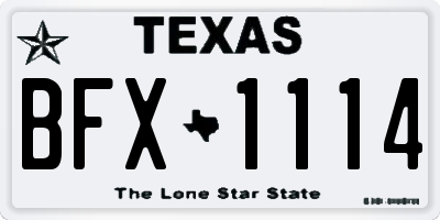 TX license plate BFX1114