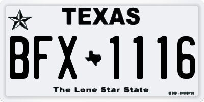 TX license plate BFX1116