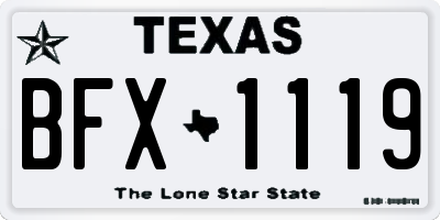 TX license plate BFX1119