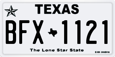 TX license plate BFX1121