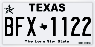 TX license plate BFX1122