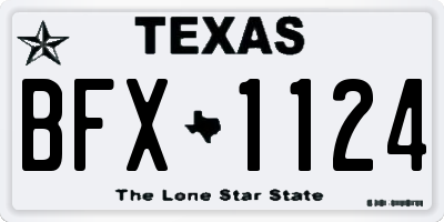 TX license plate BFX1124