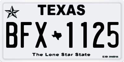 TX license plate BFX1125