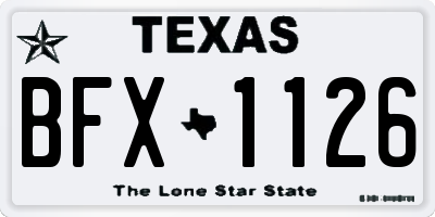 TX license plate BFX1126