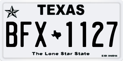 TX license plate BFX1127