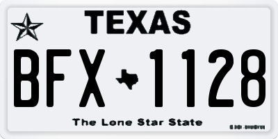 TX license plate BFX1128