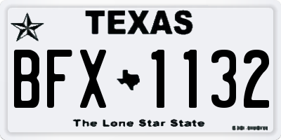 TX license plate BFX1132