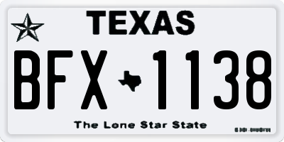 TX license plate BFX1138