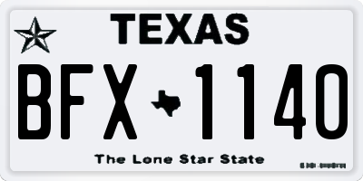 TX license plate BFX1140