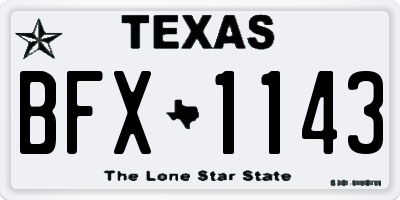 TX license plate BFX1143
