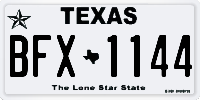 TX license plate BFX1144