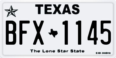 TX license plate BFX1145