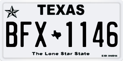 TX license plate BFX1146