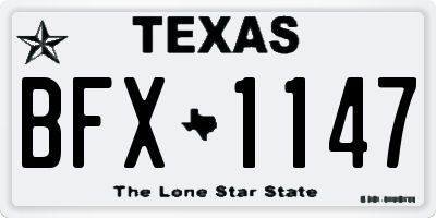 TX license plate BFX1147