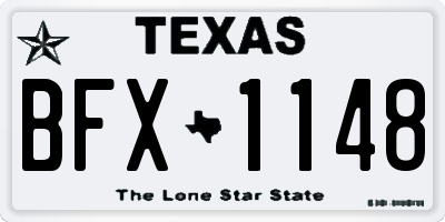 TX license plate BFX1148