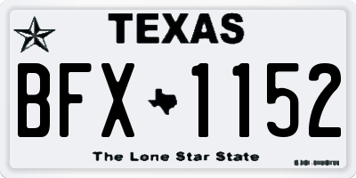 TX license plate BFX1152