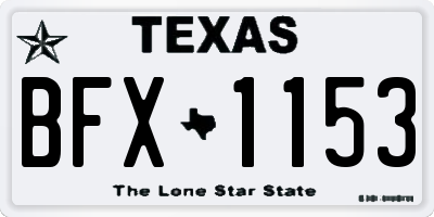 TX license plate BFX1153
