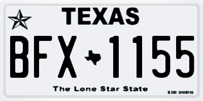 TX license plate BFX1155
