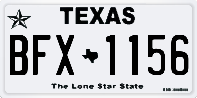 TX license plate BFX1156