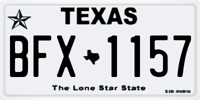 TX license plate BFX1157