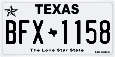 TX license plate BFX1158