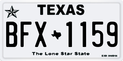 TX license plate BFX1159