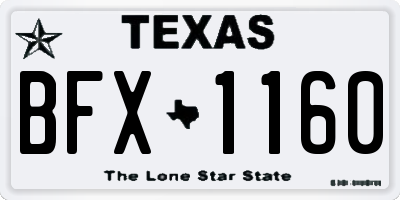 TX license plate BFX1160