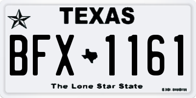 TX license plate BFX1161