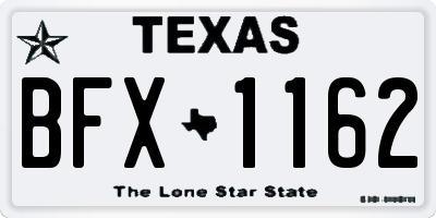 TX license plate BFX1162