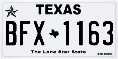 TX license plate BFX1163