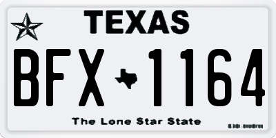 TX license plate BFX1164