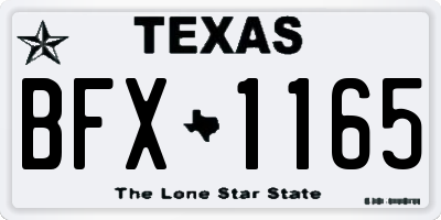 TX license plate BFX1165
