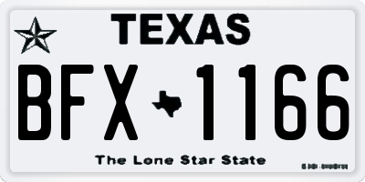TX license plate BFX1166