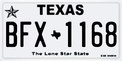 TX license plate BFX1168