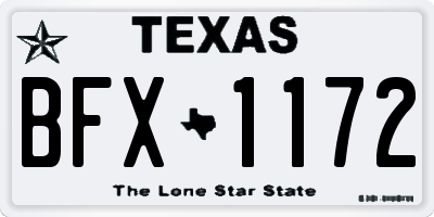 TX license plate BFX1172
