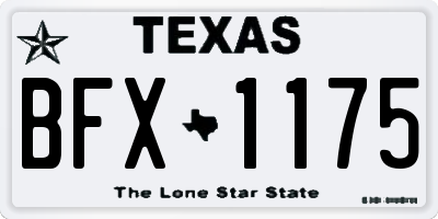 TX license plate BFX1175