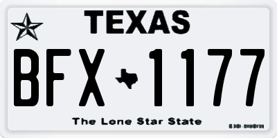 TX license plate BFX1177