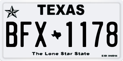 TX license plate BFX1178