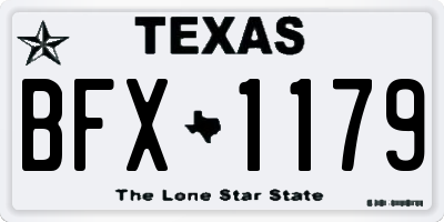 TX license plate BFX1179
