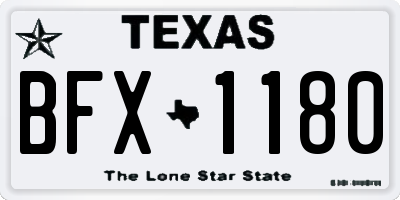 TX license plate BFX1180