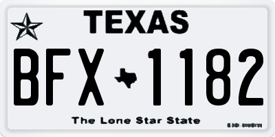 TX license plate BFX1182