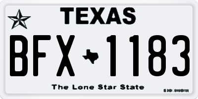 TX license plate BFX1183