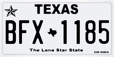 TX license plate BFX1185