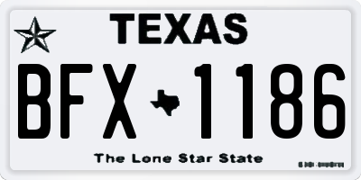TX license plate BFX1186