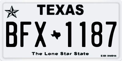 TX license plate BFX1187