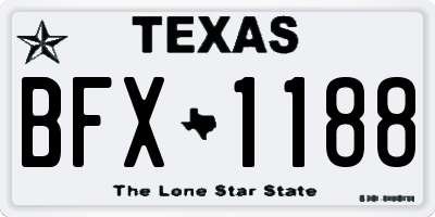 TX license plate BFX1188