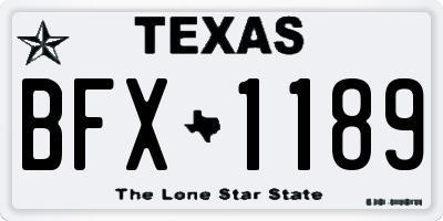 TX license plate BFX1189