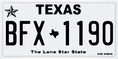 TX license plate BFX1190