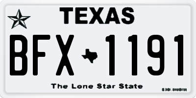 TX license plate BFX1191