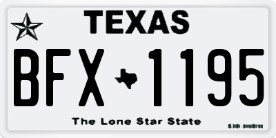 TX license plate BFX1195